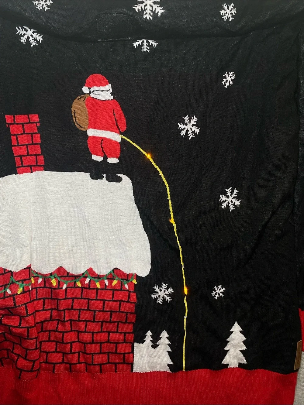 Tipsy Elves Men’s Leaky Roof Light Up Ugly Christmas Sweater Size 5XL NWT